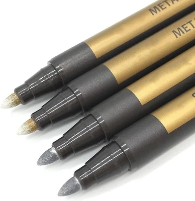 4 piezas bolígrafos de colores metálicos para sellado de sellos de cera (oro, plata) Foto 1 de 2