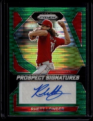 2024 Panini Prizm Baseball Rhett Lowder #PS-RL Auto Green Pulsar /25 - Image 1 of 2