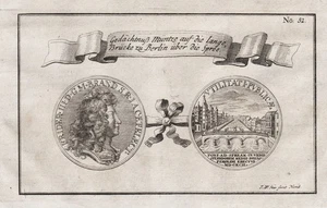 Berlin Friedrich I. Prusse Monnaie Médaille Gravure Numismatique 1735 - Picture 1 of 1