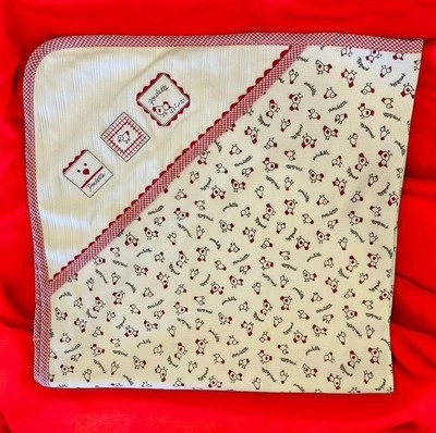 Little Me Vintage Bebé Toalla con Capucha Poulette Pollo Francés Gallina Granja Guinga Roja Foto 1 de 4