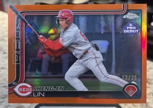 2025 Topps Pro Debut Baseball Sheng-En Lin #PDC-70 Chrome Orange /25 Reds - Picture 1 of 2