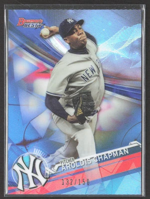 2017 Bowman's Best Aroldis Chapman Blue Refractor New York Yankees #132/150 - Image 1 of 2