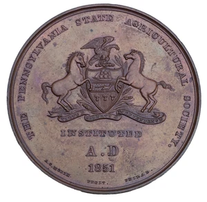 Pennsylvania State Agricultural Society Award Medal by A. Morin; Julian AM-65 - Picture 1 of 2