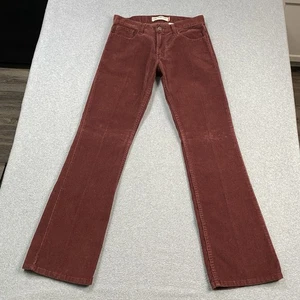 Levis 527 Jeans Mens 33x34 Low Bootcut Corduroy Wine Western Cowboy Pants Y2K - Picture 1 of 19
