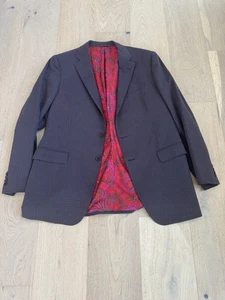 Etro Italian Made Blue Grey Wool Men's Blazer Ex. Euro 58L/US Size 48 - Picture 1 of 8