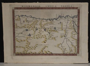 MARMARICA EGYPT 1561 RUSCELLI & PTOLEMY UNUSUAL ANTIQUE COPPER ENGRAVED MAP - Picture 1 of 1