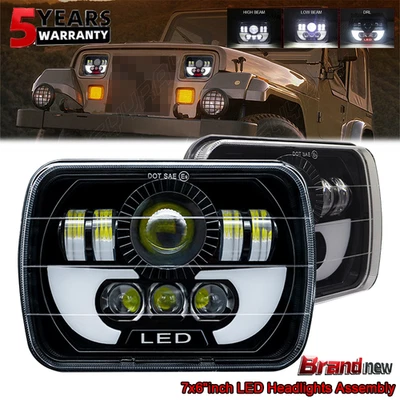 PARA Ford L9000 1981-1997 Par 5X7" 7x6" H/L Farol Quadrado H4 Lâmpada Branca 6000K - Imagem 1 de 4