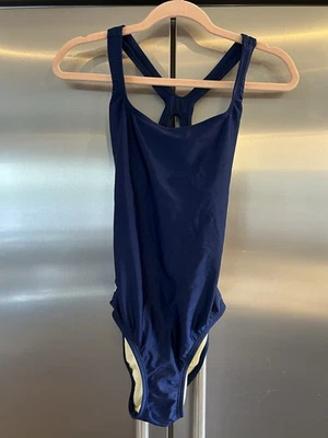 NEW Speedo One Piece Bathing Swimsuit Women’s US 10 Navy Blue Contemporary Cut - Image 1 of 4