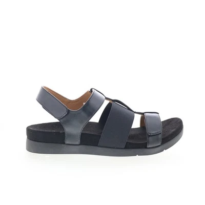 Spencerco Anabel SP1059BLK 女式黑色皮革绑带凉鞋 — 第 1/4 张图片