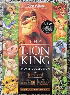 The Lion King Movie Collection (DVD, 2004, 6-Disc Set) Trilogy Box Set Disney - Image 1 of 4