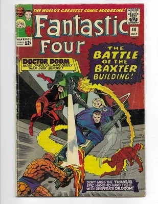Fantastic Four 40 1965 Marvel Comics VG+ 4.5 Doctor Doom Human Torch Daredevil - Image 1 of 2