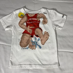 Vintage Just Add A Kid Lifeguard Open Head Moustakos Shirt Kids Size 2T OCNJ - Picture 1 of 7