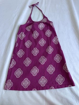 Túnica halter Hannah Andersson con correa de espagueti túnica púrpura blanco batik talla 6 Foto 1 de 4