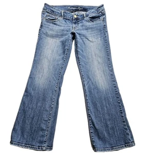 Vintage Y2K American Eagle Damenjeans 12 blau Favorite Boyfriend niedriger Bund Bootcut - Bild 1 von 15