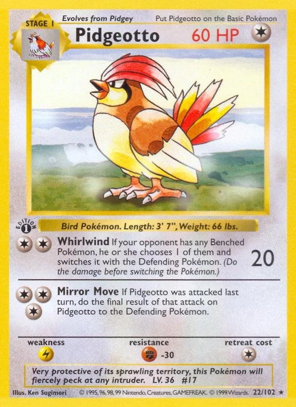Pokemon Pidgeotto (22/102) Base 1ED HP - - Image 1 of 1