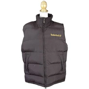 Vintage Y2K Timberland Embroidered Puffer Vest - Brown - L - Picture 1 of 10