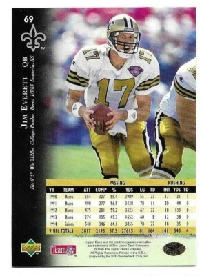 JIM EVERETT 1995 UPPER DECK CARD NEAR MINT CONDITION - Image 1 of 2