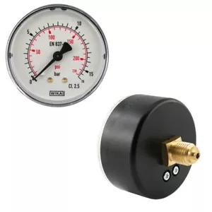 Waagerecht Manometer Ø 40, 50, 63 mm auch für Vakuum Druckluft Manometer - Afbeelding 1 van 9