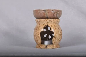 Handmade Oil Diffuser Stone Aroma Burner Wax Tart Warmer Jali Pattern Large Size - Picture 1 of 6