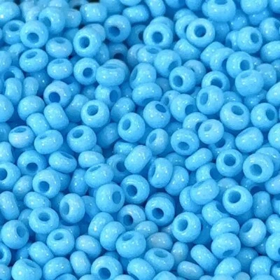 Бусины семена Preciosa 8/0 3 мм Lt.Baby синие бирюзовые окрашенные чешские Rocaille 30 г CS030 - Изображение 1 из 4
