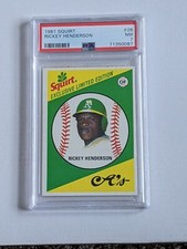 RARE 1981 Topps SQUIRT #28 RICKEY HENDERSON * Very TOUGH Grade PSA 7 OAKLAND A's