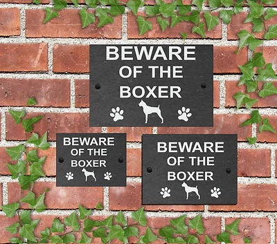 Beware of the Dog Slate Door Gate House Sign 3 Sizes All Breeds available A - C - Image 1 of 3