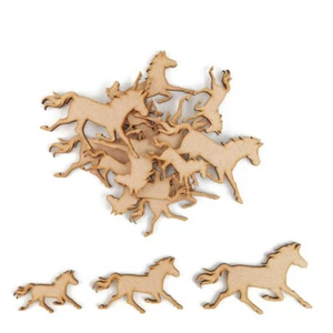 Caballo para correr MDF formas artesanales madera en blanco etiquetas de regalo decoración adorno - Imagen 1 de 4