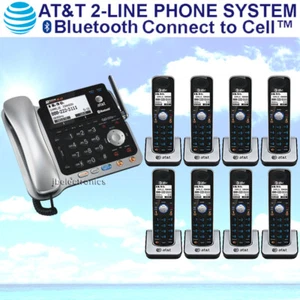AT&T TL86109 2-LINE DECT 6.0 PHONE SYSTEM - BLUETOOTH - 8 CORDLESS - BRAND NEW - Picture 1 of 3