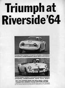 1964 Triumph TR-4 & Spitfire Original Riverside Raceway Racing Print Ad - Picture 1 of 1