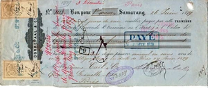 Netherlands East Indies, 1879, Vintage Cheque Order / Promissory Note - Samarang - Picture 1 of 2