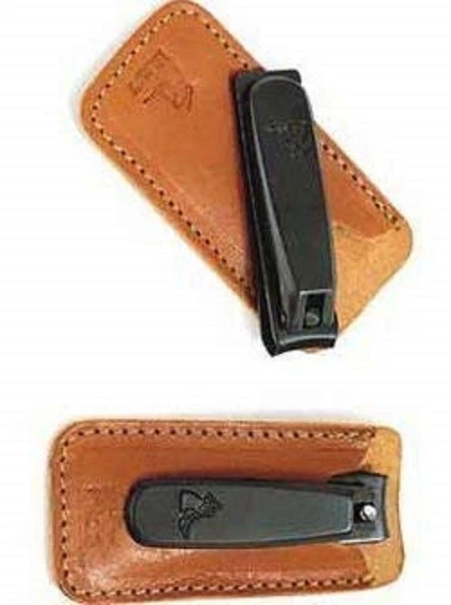 Cortapelos ejecutivos Concord con estuche de cuero marrón Foto 1 de 1