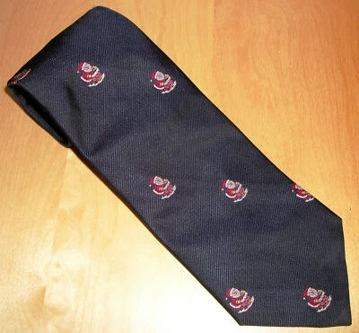 Gravata de Natal azul marinho tecido Papai Noel e chaminé 57" L x 3,75" L (D896) - Imagem 1 de 3