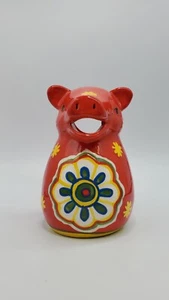 Mexican Folk Art creamer Dairy red bull Vintage ceramic kitchen coffee tea - Picture 1 of 12