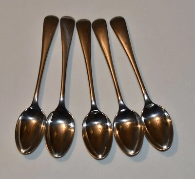Five Antique Sterling Silver Edward VII Spoons Hallmarked Sheffield 1907 Foto 1 de 4