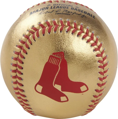 Boston Red Sox Rawlings Gold Leather Baseball Cover