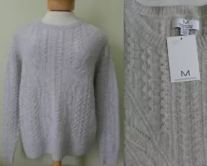 NWT MAGASCHONI 100% Cashmere Cable knit Sweater XL in Light Grey - Picture 1 of 10