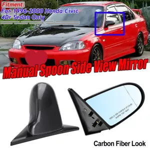 2x Carbon Fiber Car Rear View Mirrors For Honda Civic 4dr Sedan EK 1996-2000 US - Bild 1 von 17