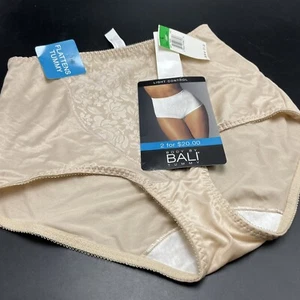 Vintage Body By Bali Light Tummy Control Shape Wear Brief Nude Sz Large Flatten - Picture 1 of 14