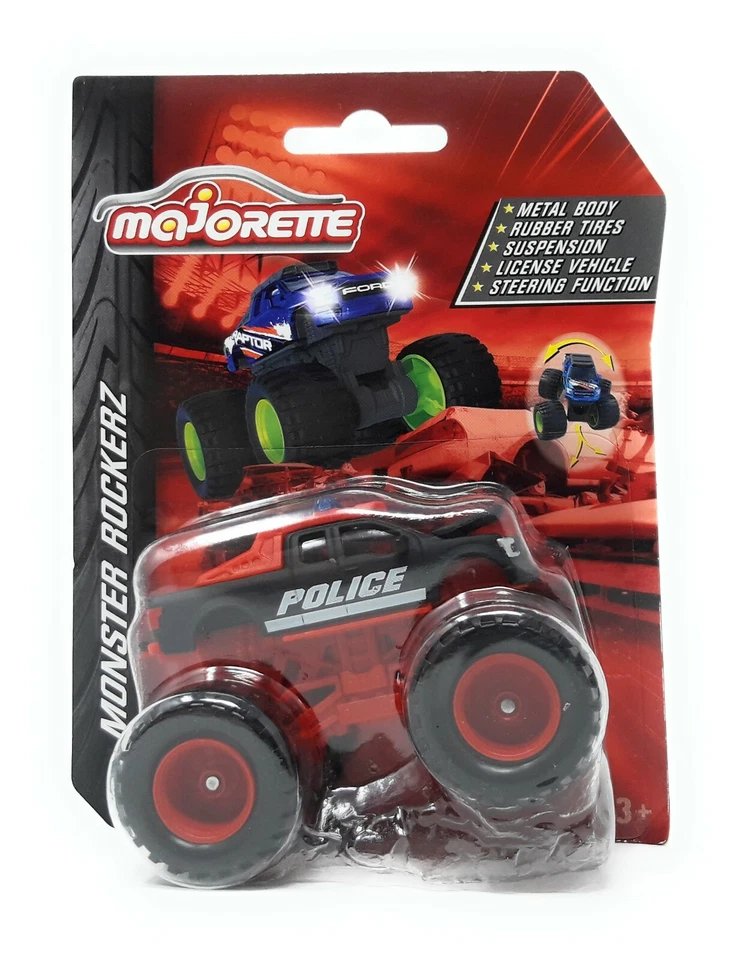 Majorette Model Car metal Monster Truck Rockerz Serie Ford Pick Up Police black - Image 1 of 1
