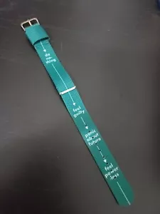20mm Nato Band Green, With Text & rose gold buckle - Picture 1 of 4