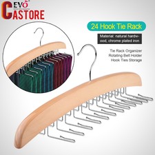 Tie Hanger Rack Organizer Rotating Belt Holder Closet Hook Ties Storage Necktie