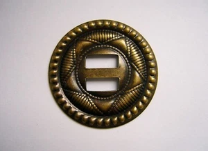 Concho, Concha, Eisen/altmessing, 1 1/2", ca. 36 mm - Bild 1 von 1