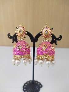 Indian Bollywood Jewelry Party Wear Ethnic Traditional Gold Plated Jhumka