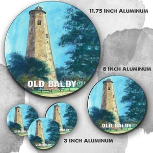 Bald Head Island Lighthouse Old Baldy Reproduction Aluminum Circle Sign - Bild 1 von 4