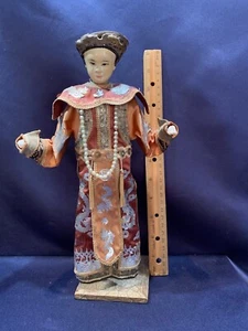 Antigua muñeca emperatriz china de 11 3/4" cabeza de arcilla china pintada a mano completamente vestida - Imagen 1 de 9