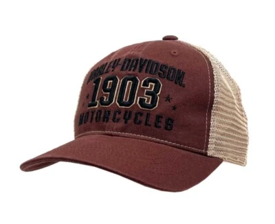 Gorra de camionero Harley Davidson para hombre engrasada 1903 ajuste malla Snapback 5029013103 Foto 1 de 2