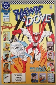 HAWK & DOVE Anual Titans West Dial "H" Iron Major Top #1 1990 DC Comic - Imagen 1 de 6