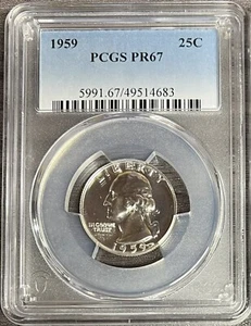 1959 Silver Proof Washington Quarter PCGS PR67 - Picture 1 of 2