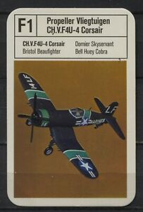 CH-V-F4U-4 Corsair Aircraft Kwartet card/Quartet card/Spielkarte