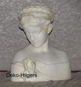 Büste Iris Kopf Figur Frau Stuckgips Skulptur Deko Statue Crem Optik 2004 - Picture 1 of 1